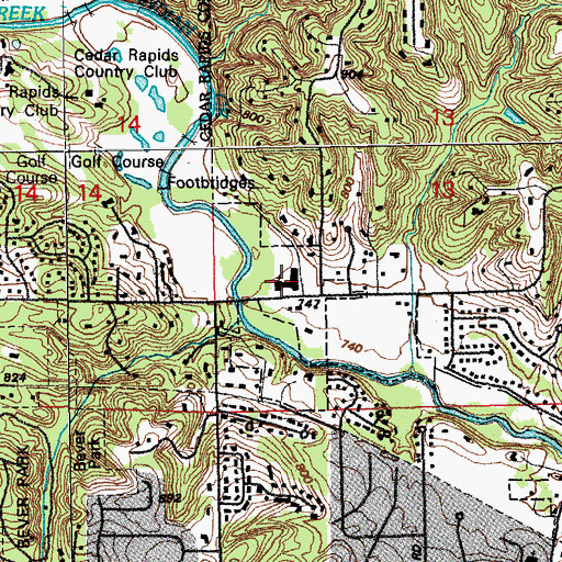 Topographic Map of Cedar Valley Christian School, IA