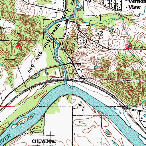 Topographic Map of Indian Creek Nature Center, IA