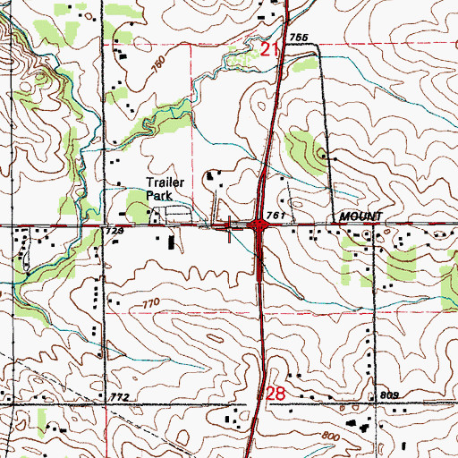 Topographic Map of Hitters Park, IA