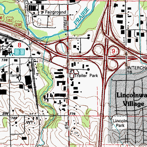 Topographic Map of Sunrise Mobile Court, IA