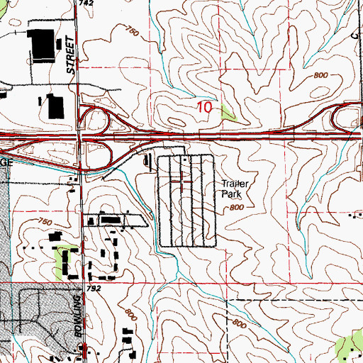 Topographic Map of Kirkwood Estates, IA