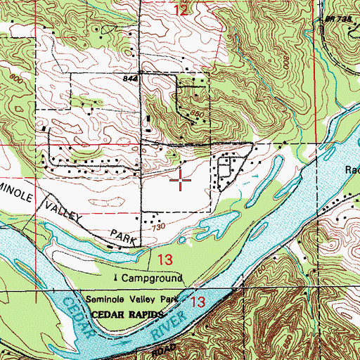 Topographic Map of Seminole Valley Farm Museum, IA