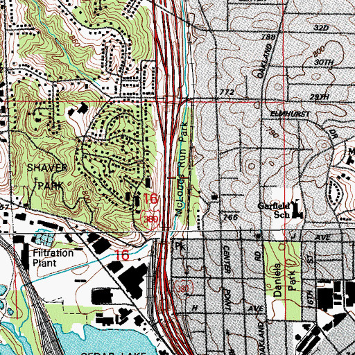Topographic Map of McLouds Run Park, IA