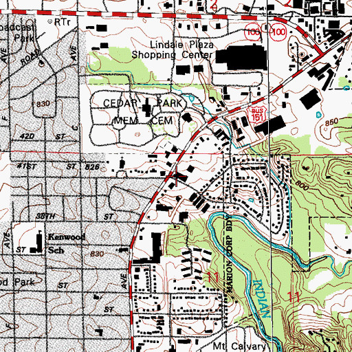 Topographic Map of Town and Country Shopping Center, IA