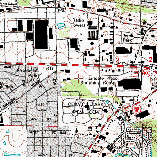 Topographic Map of Northland Spuare Shopping Center, IA