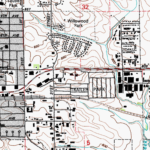 Topographic Map of Marion City Police Department, IA