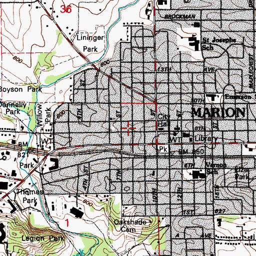 Topographic Map of Family Foot Care Center, IA