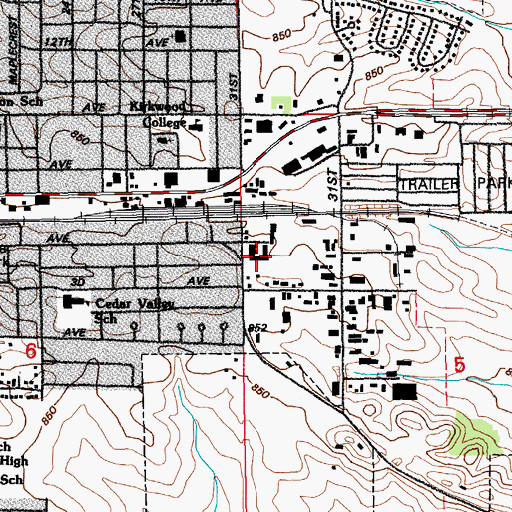Topographic Map of Willow Gardens Care Center, IA