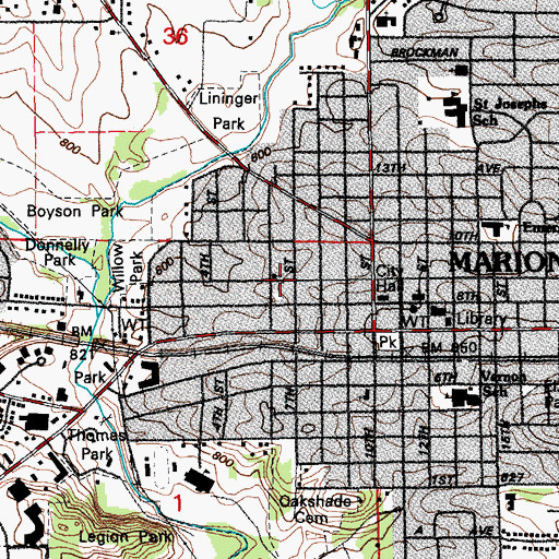 Topographic Map of Church of Christ, IA