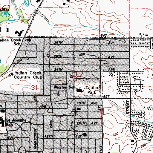 Topographic Map of Trinity Bible Church, IA