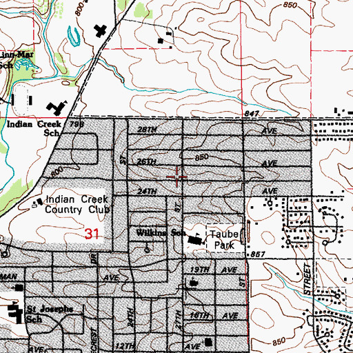 Topographic Map of Marion Free Methodist Church, IA