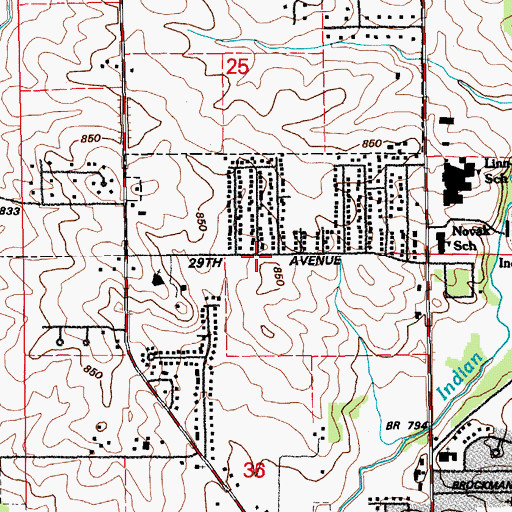 Topographic Map of Antioch Christian Church, IA