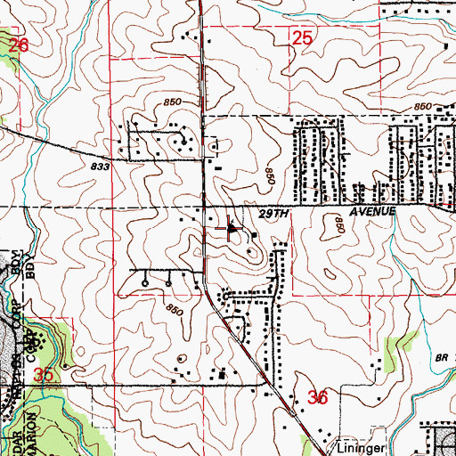 Topographic Map of Christ Community Church, IA