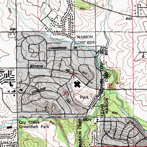 Topographic Map of Faith Lutheran Church, IA