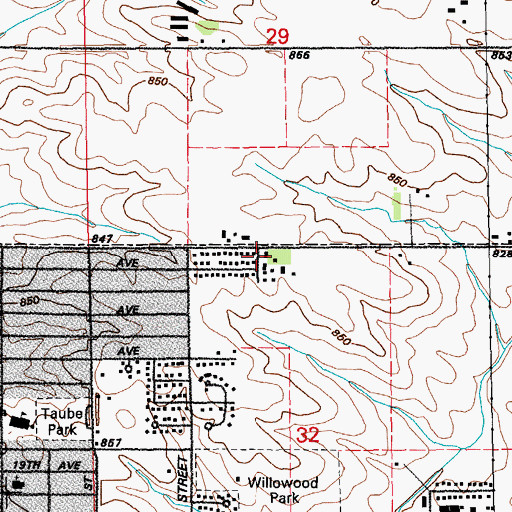 Topographic Map of Trinity Church of the Nazarene, IA