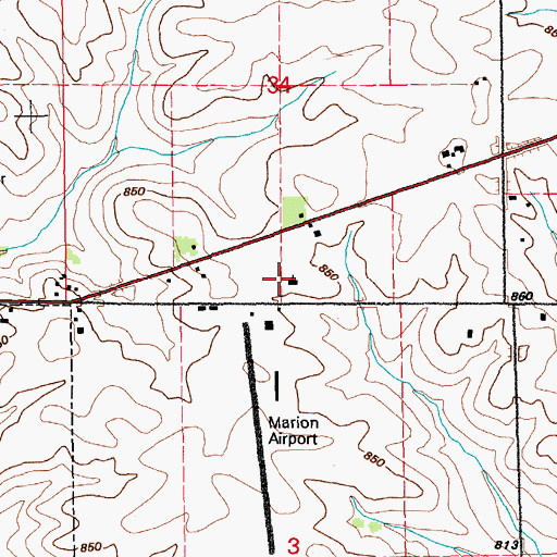 Topographic Map of Church of God Seventh Day, IA