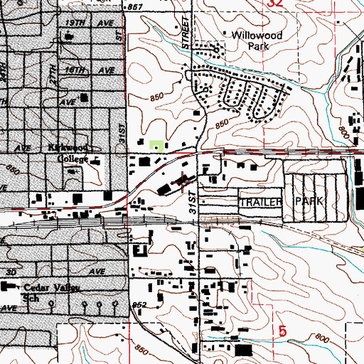 Topographic Map of East End Shopping Center, IA