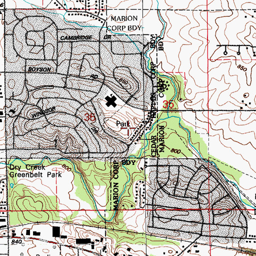 Topographic Map of Chatham Park, IA