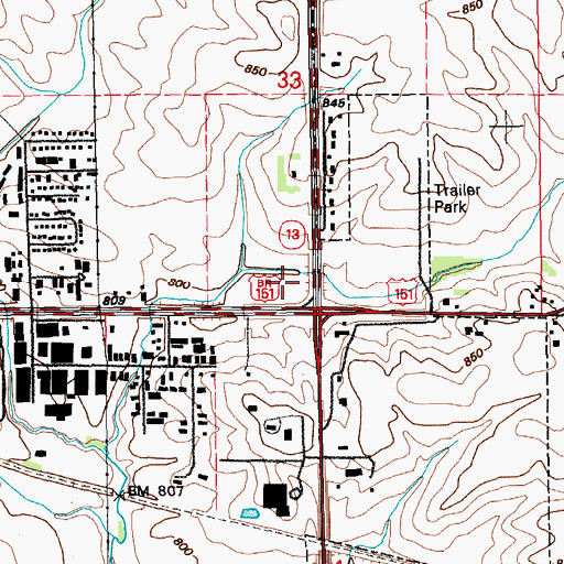 Topographic Map of Eagle Ridge Park, IA
