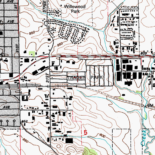 Topographic Map of Marion Mobile Home Park, IA