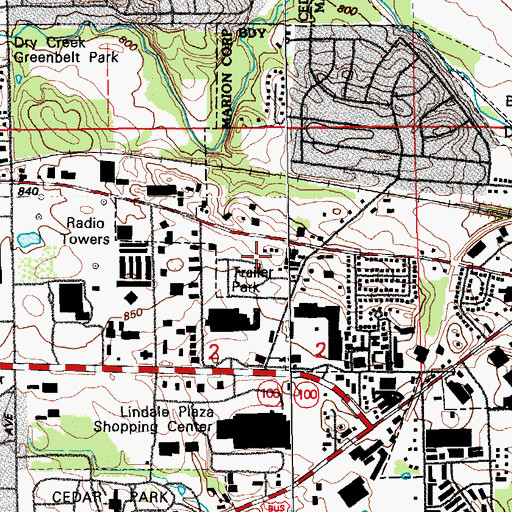 Topographic Map of Lindale Manor, IA