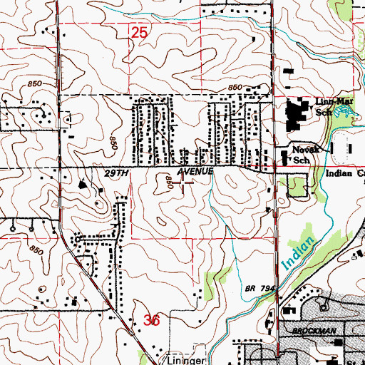 Topographic Map of Novak Elementary School, IA