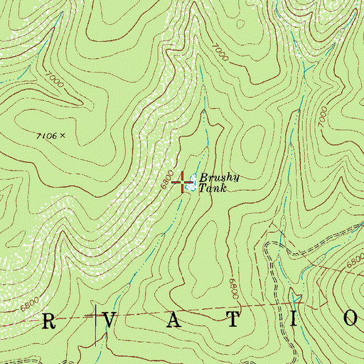 Topographic Map of Brushy Tank, AZ