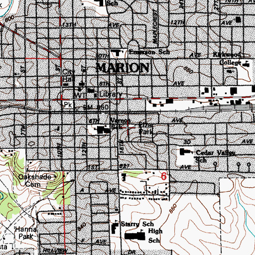 Topographic Map of Elza Park, IA