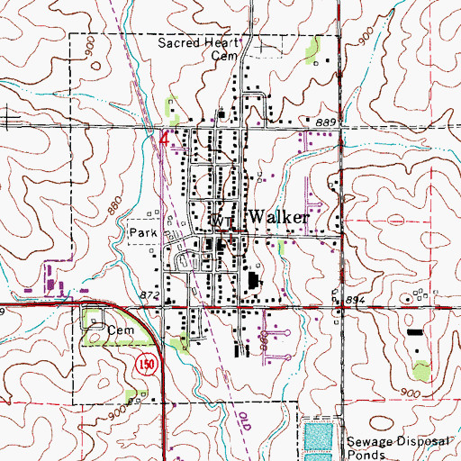Topographic Map of Sacred Heart Catholic Church, IA