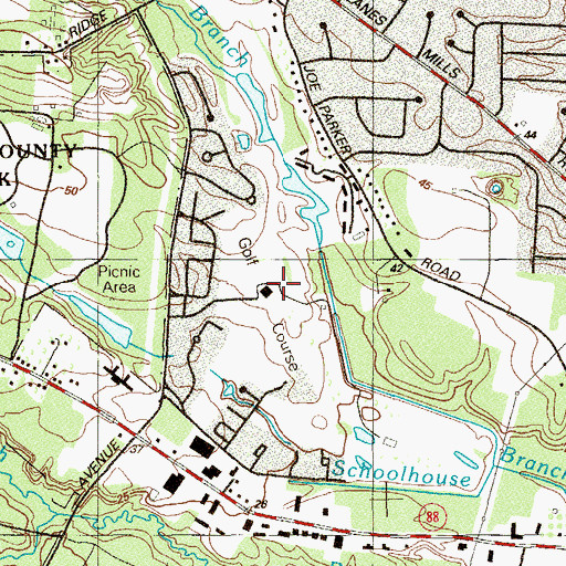 Topographic Map of Woodlake Golf and Country Club, NJ
