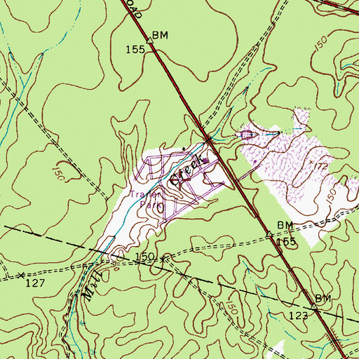Topographic Map of Pinewood Estates Mobile Home Park, NJ