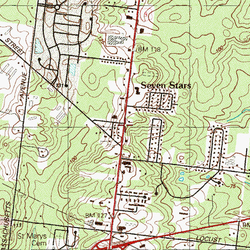 Topographic Map of Cross Mill Village Shopping Center, NJ