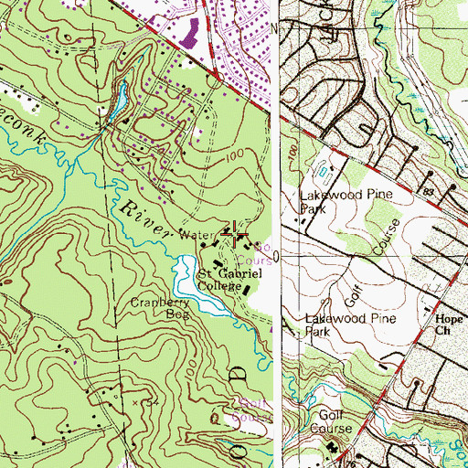 Topographic Map of Lakewood Country Club (historical), NJ