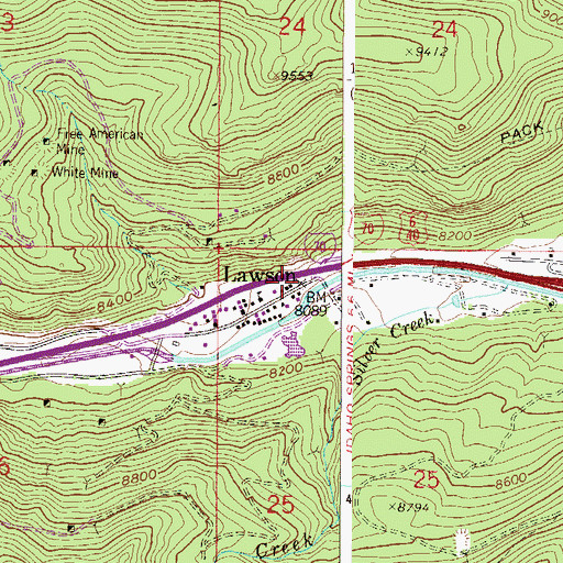 Topographic Map of Lawson, CO