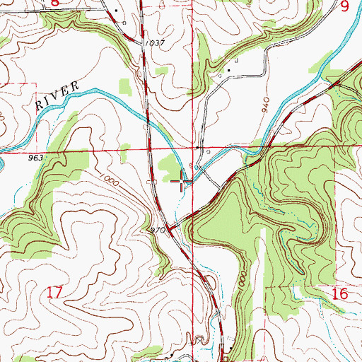 Topographic Map of Hecker Creek, IA