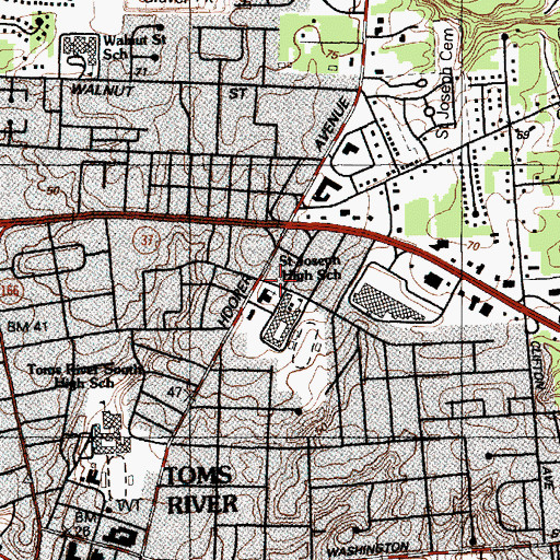 Topographic Map of Saint Joseph's Roman Catholic Church, NJ