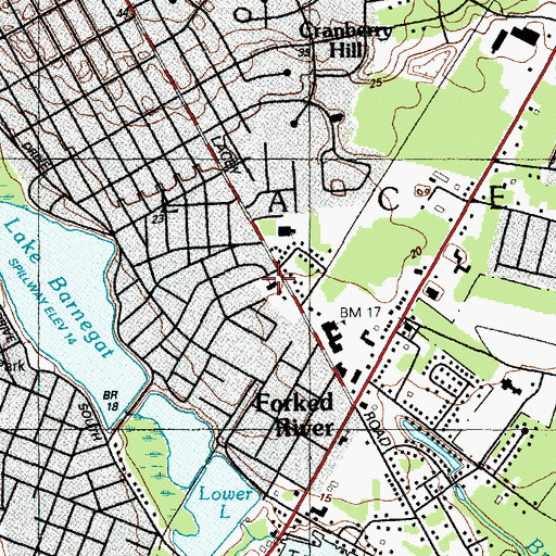 Topographic Map of Saint Pius X Catholic Church, NJ