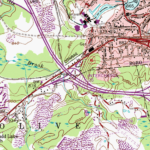 Topographic Map of Interchange 26, NJ