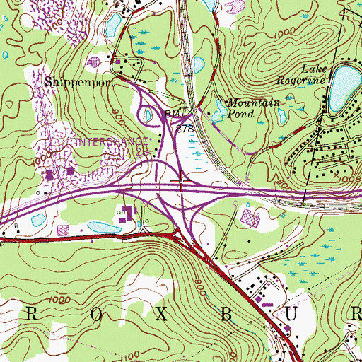 Topographic Map of Interchange 28, NJ