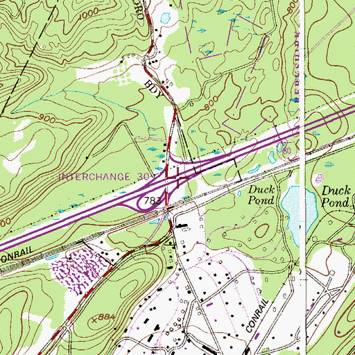 Topographic Map of Interchange 30, NJ