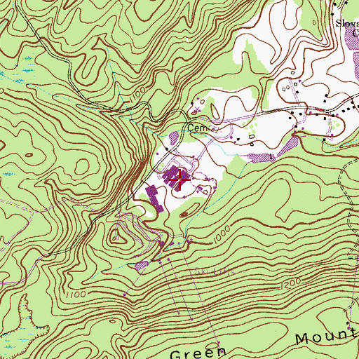 Topographic Map of Jefferson Township High School, NJ