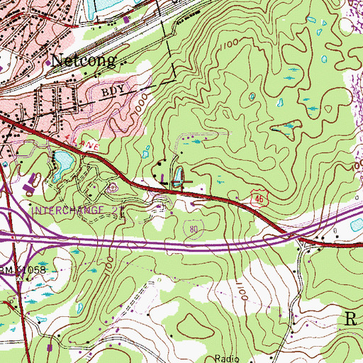 Topographic Map of South Netcong, NJ