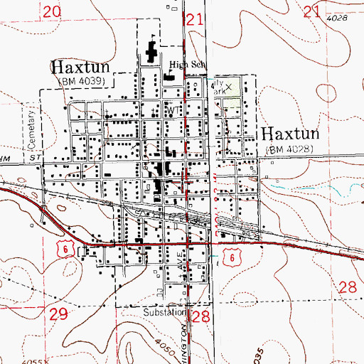 Topographic Map of Haxtun, CO