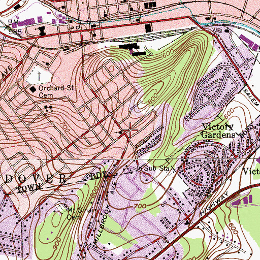 Topographic Map of Chapel In the Hills, NJ