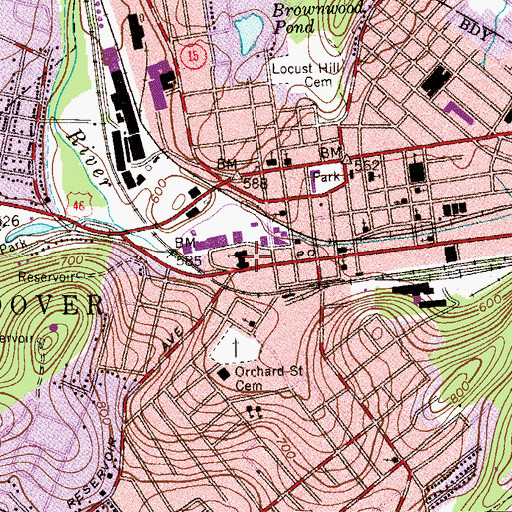 Topographic Map of First Presbyterian Church, NJ