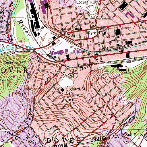 Topographic Map of Founders Baptist Church, NJ