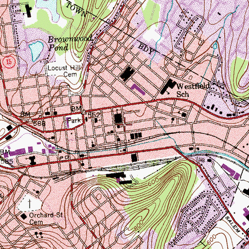 Topographic Map of Holy Rosary Church, NJ