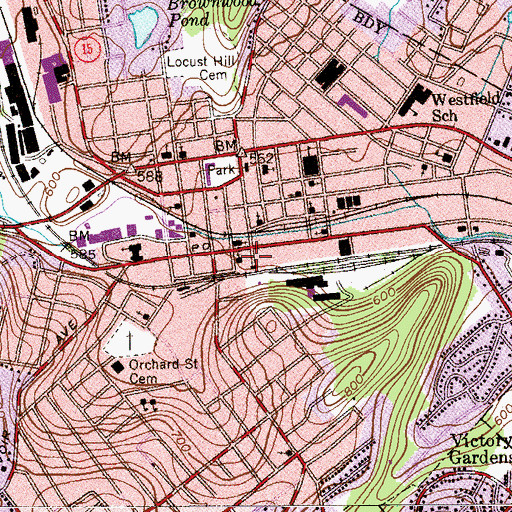 Topographic Map of Saint John's Episcopal Church, NJ