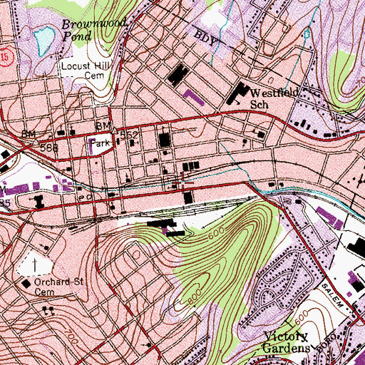 Topographic Map of Trinity Lutheran Church, NJ