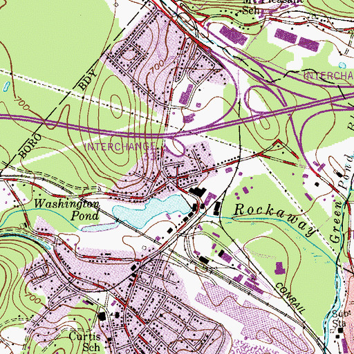 Topographic Map of Wharton United Presbyterian Church, NJ